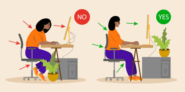 Computer Bad Positioning 1,500+ Ergonomics Cartoon Stock Photos, Pictures & Royalty-Free Images ...