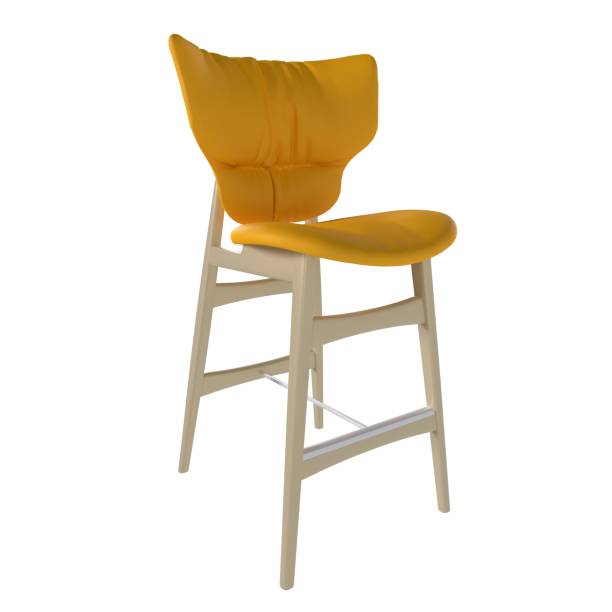 istock Stylish high chair with yellow cushion on a white background 2188378859