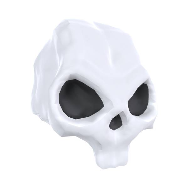 istock Unique white skull figurine isolated on white background 2188379314