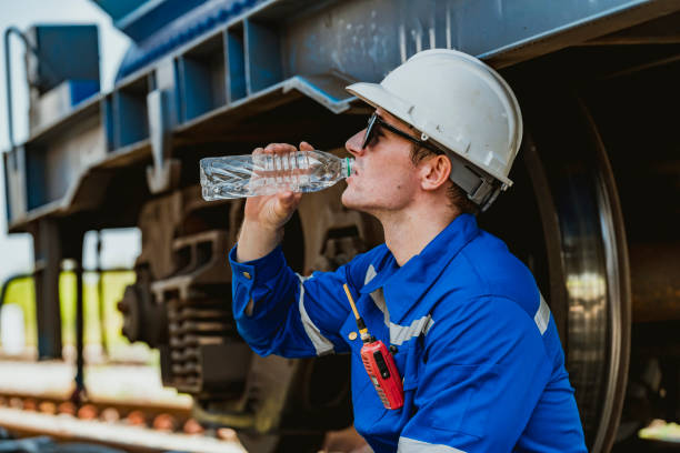 istock Engineer railway engaged inspection maintenance work greenery and gas or oil power industrial or transportation setting in the rail train import export logistics industry concept. 2188384721