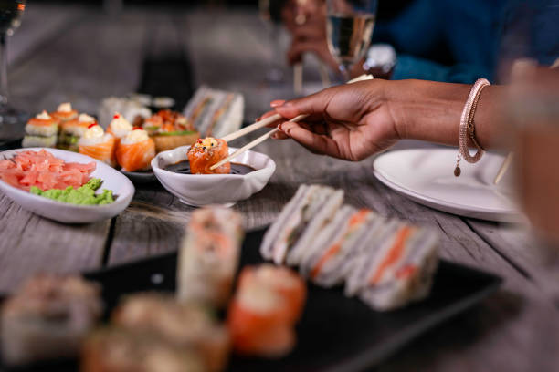 istock Sophisticated Sushi Dinner with Diverse Rolls and Elegant Atmosphere for Fine Dining Experience 2188389120