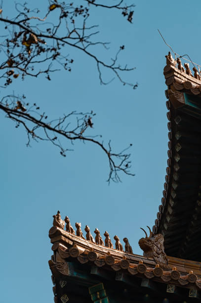 istock Chinese ancient building eaves with tree branches in autumn 2188389296
