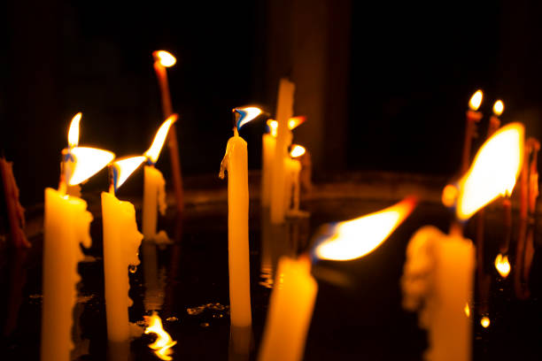 Candles light in the holy sepulchre cathedral in Jerusalem