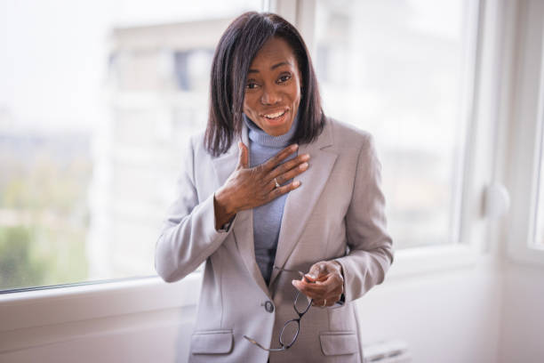 istock Surprised business woman having a conversation and smiling 2188393476