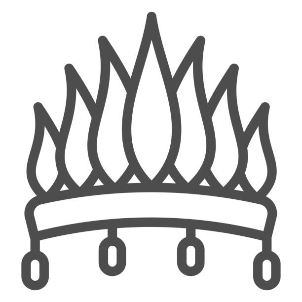 Headwear with feathers line icon, west desert concept. Vector graphics. Indian man hat sign on white background, outline style icon for mobile or web design. Headwear with feathers line icon, west desert concept. Vector graphics. Indian man hat sign on white background, outline style icon for mobile or web design cherokee clip art stock illustrations