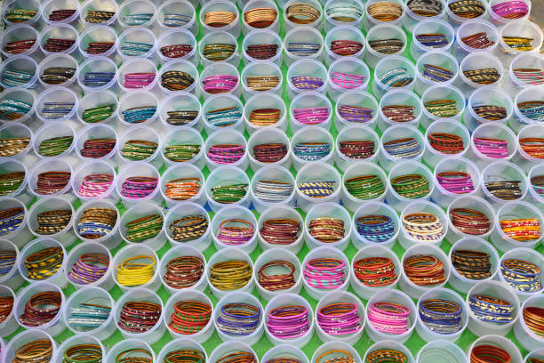 Traditional colorful glass bangles  in a shop