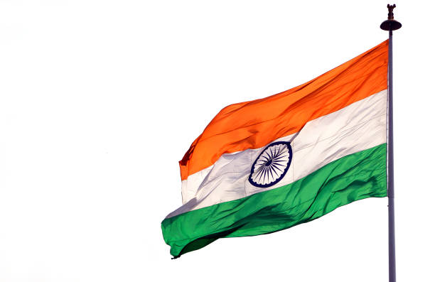 istock Indian Flag fluttering in the wind 2188396747