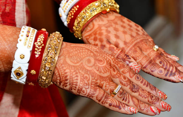 istock Beautifully decorated Indian bride hands 2188396815