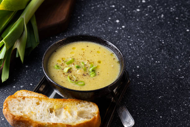 istock A bowl of leek soup with toasted bread 2188398992