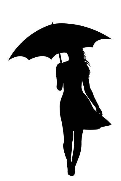 istock Silhouette of a beautiful woman with umbrella 2188399023