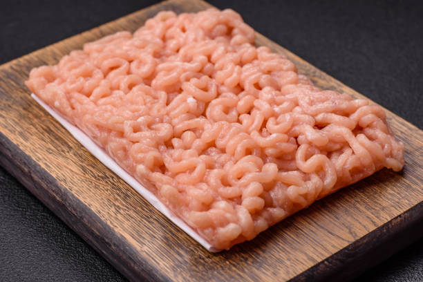 istock Raw minced chicken with salt, spices and herbs 2188400949