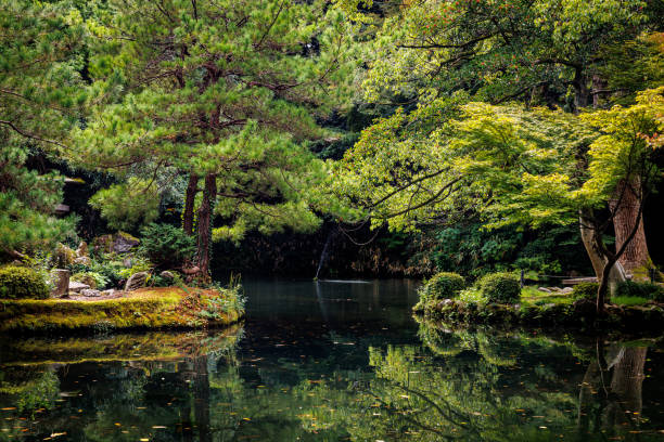 Beautiful nature landscape of Goshikinuma in Fukushima Prefecture, featuring lush greenery, calm water, and mountain scenery. A popular sightseeing destination in Tohoku, Japan.