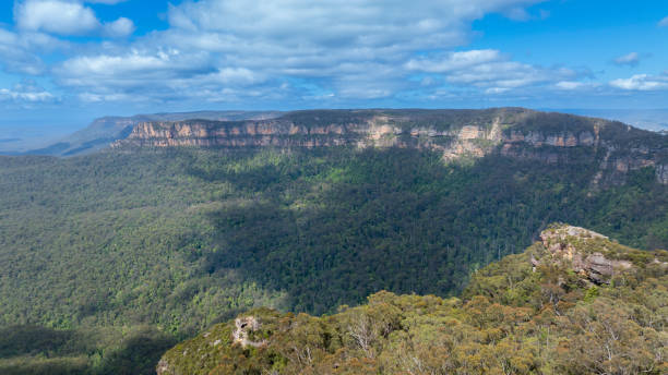 istock Large rock formations along a valley ridgeline 2188403450
