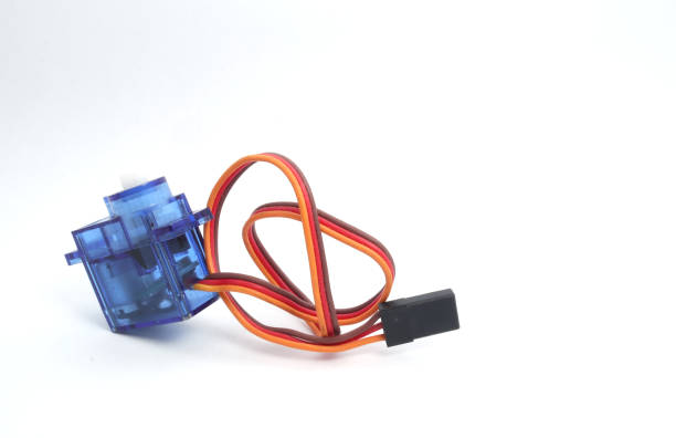 A blue plastic micro servo on a white background. An electrical device that can push or rotate an object with very precise control of angular position, acceleration, and speed. Used by electronics, mechatronics, robotics, and remote control hobbyists. a blue plastic micro servo on a white background. an electrical device that can push or rotate an object with very precise control of angular position, acceleration, and speed. used by electronics, mechatronics, robotics, and remote control hobbyists.