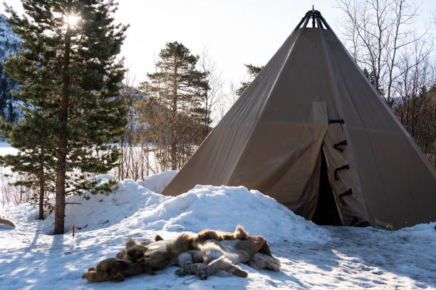 istock Traditional Sami Tent in Snowy Landscape 2188408499