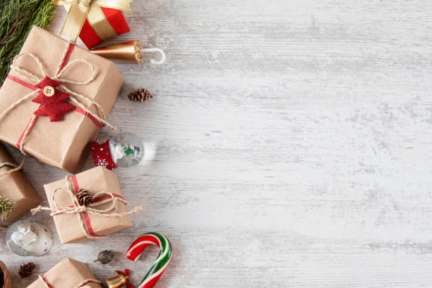 istock Christmas Background with Red and White Ornaments 2188411246