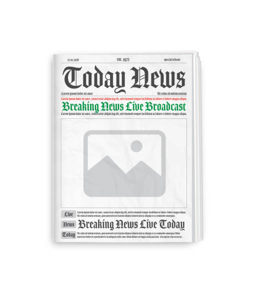 istock Newspaper layout. Breaking world news tabloid on newspaper. Realistic vector illustration. 2188412069