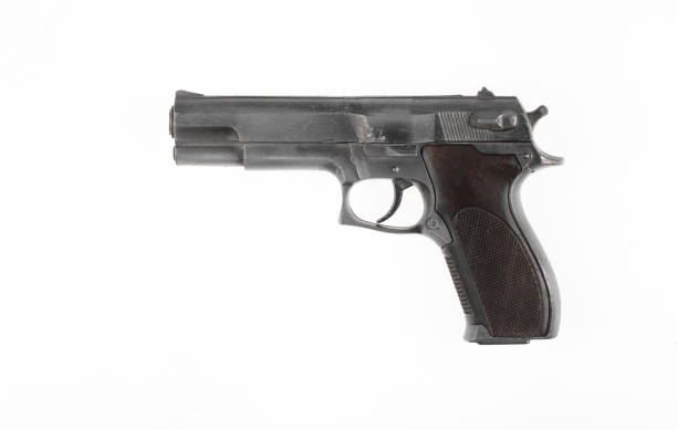 istock worn police pistol isolated on white background 2188418408