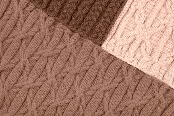istock Knitted mocha mousse color background 2188430491