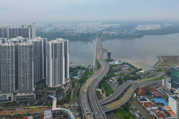 Causeway Bridge Border crossing between Malaysia and Singapore