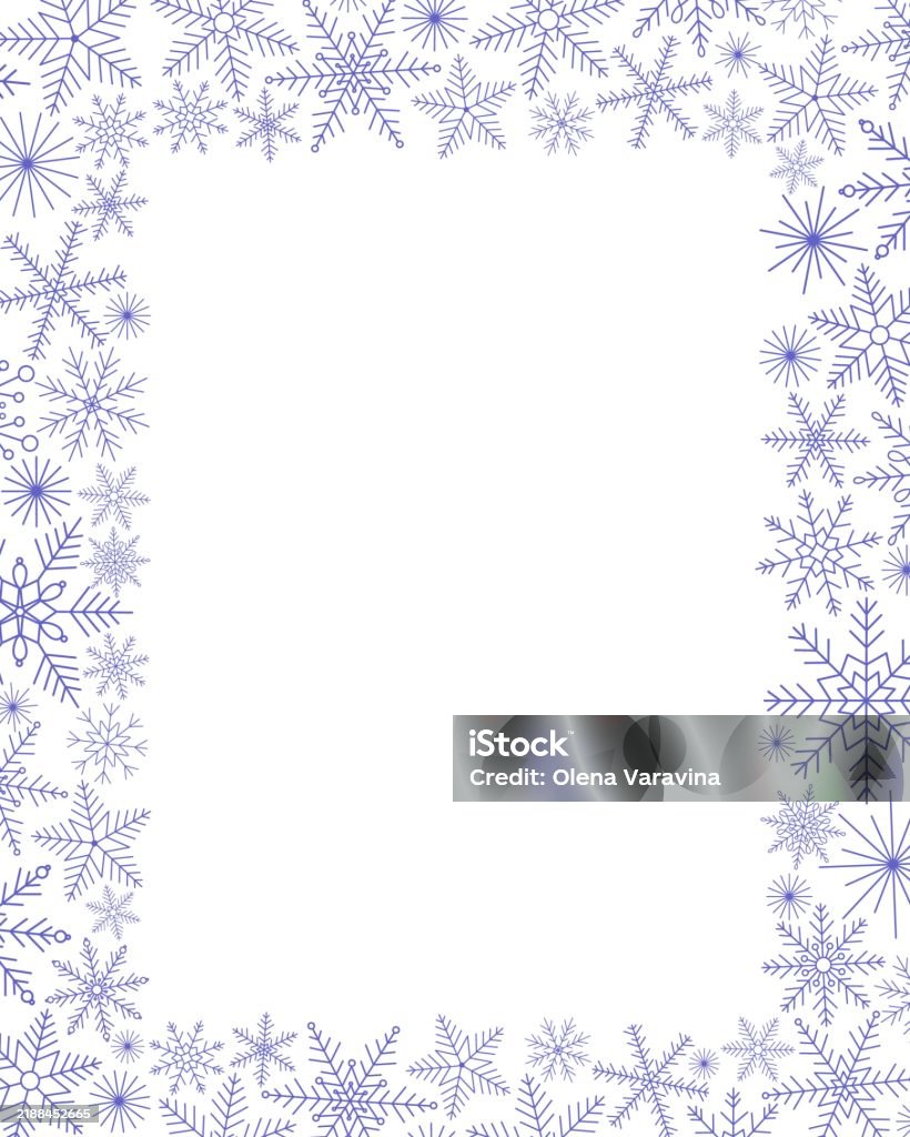 Snowflakes festive Christmas rectangular vertical frame simple hand drawn vector illustration, New Year winter holiday celebration decor, template perfect for invitation, card, poster, banner design - Royalty-free Çerçeve Vector Art Snowflakes festive Christmas rectangular vertical frame simple hand drawn vector illustration, New Year winter holiday celebration decor, template perfect for invitation, card, poster, banner design - Royalty-free Çerçeve Vector Art