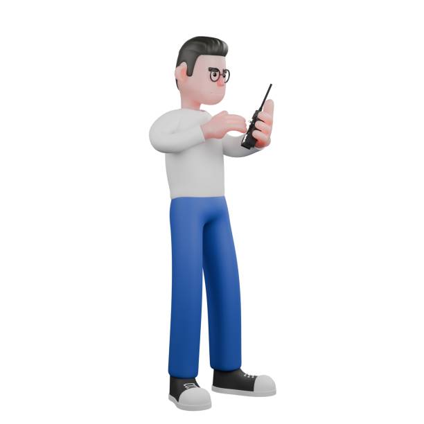 istock Video Editing 3D Cartoon Professional Model. A male video editor stands with his left hand holding a remote and his right hand as if operating the remote. Illustration Character 2188456443