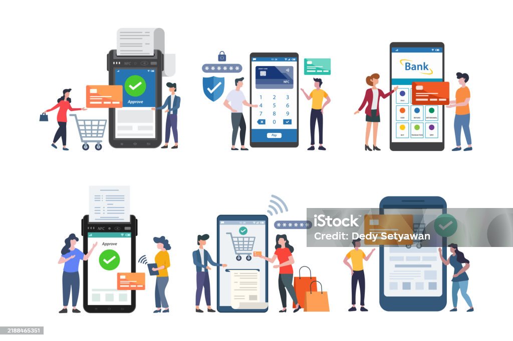 Payment Methods Collection Payment Methods And Mobile Transactions Stock Illustration - Download ...