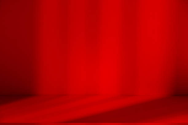 istock Wall interior background, studio and backdrops show products.with shadow from window color red . background for text insertion and presentation product 2188467761
