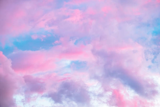 istock Fairytale sky with sugar cotton pink clouds in a dreamy background. Fantasy environment. Amazing heaven. Nature wallpaper. Idyllic backdrop. Romantic atmosphere. Textured abstract. High quality photo 2188481456
