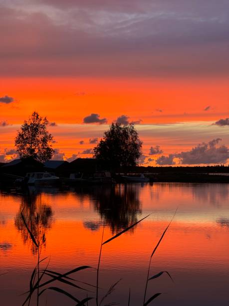 istock Peaceful sunset overlooking a lake 2188484141