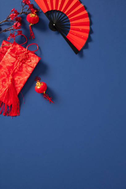 istock Vibrant traditional Chinese decorations on a blue background, ideal for festive occasions such as New Year. Perfect for themes of culture and celebration 2188486959