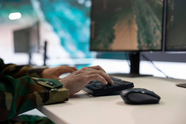 istock Military power base under ruling of army IT professional analyzes data 2188487159