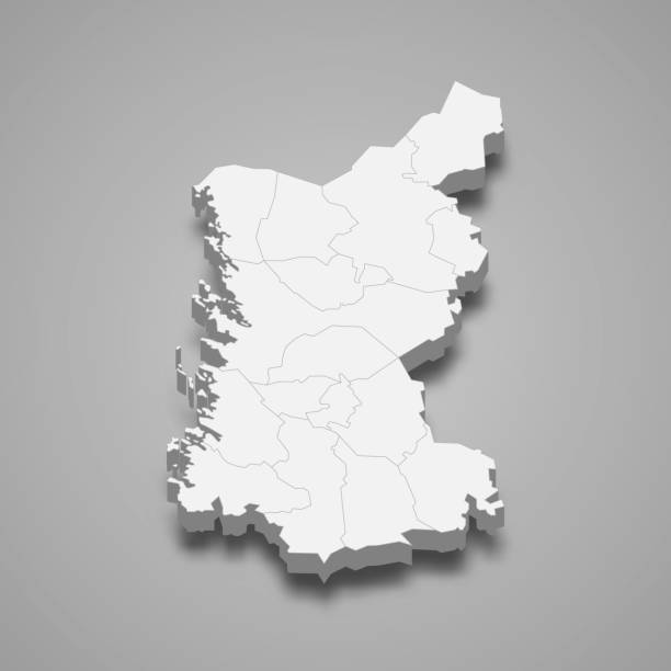 istock 3d isometric map of Satakunta is a region of Finland 2188490392