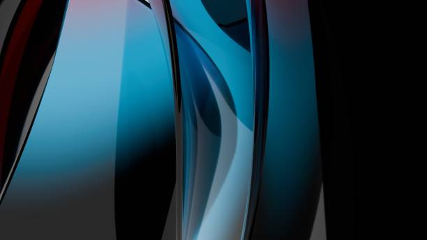 istock Abstract Fluid Blue and Black Curved Shapes in Gradient Light 2188492795