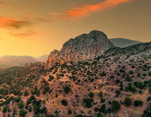 istock Sunset over rugged mountain landscape 2188493168