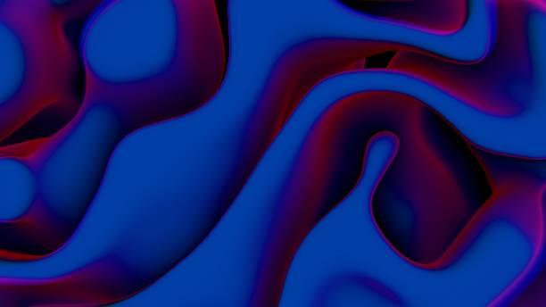 istock Abstract Curved Organic Shapes in Deep Blue and Neon Red Gradient 2188493321
