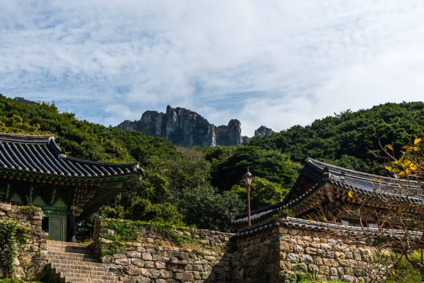 istock Buddhist temple on the mountain 2188495383