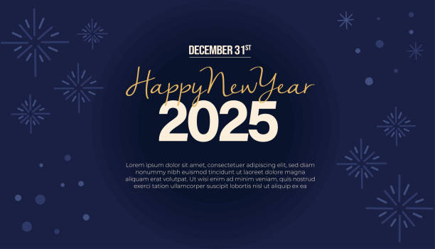istock Elegant New Year 2025 card design set against a dark backdrop with fireworks. 2188496438