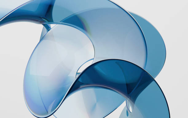 istock Elegant Translucent Blue and White Twisting Glass Art 2188501622