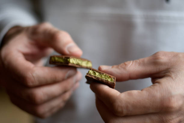 Dubai chocolate with pistachio, tahini and kadaif