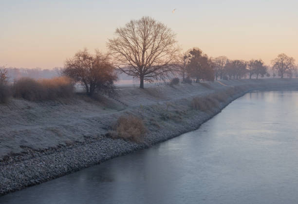 beautiful morning autumn landscape with river
