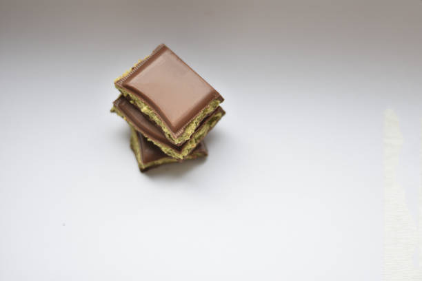Dubai chocolate with green kataifi and pistachio paste. Trend dessert
