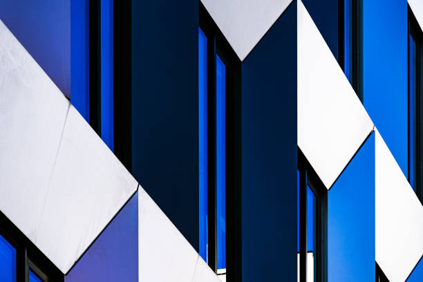 istock Abstract Colorful Architectural Facade with Interplay of Light, Shadows, and Angular Geometric Patterns 2188513357