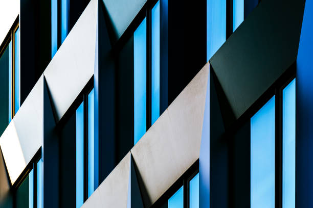 istock Abstract Colorful Architectural Facade with Interplay of Light, Shadows, and Angular Geometric Patterns 2188513394