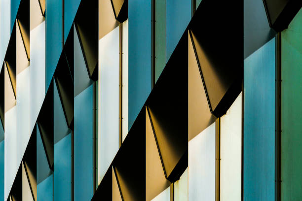 istock Abstract Colorful Architectural Facade with Interplay of Light, Shadows, and Angular Geometric Patterns 2188513420