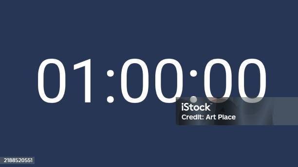 Minimal Digital Countdown Timer Display With One Hour Stock ...