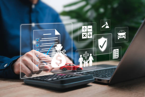 istock Compensation Payment Insurance terms and conditions document, Businesswomen checkmark on a document online, Insurance control and Risk management, Cost refund from accident, Legal requirements 2188520851