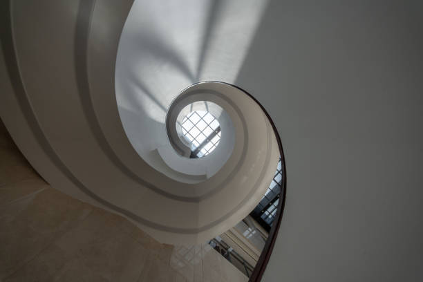 Vertical shooting of circular spiral staircase