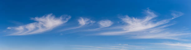 Blue sky background and white Cirrus clouds soft focus