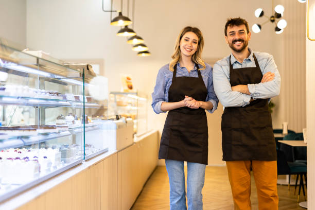 istock Cheerful small business partners in restaurant 2188524004